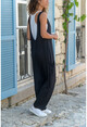 Womens Black Loose Shalwar Overalls With Side Pockets GK-LD300