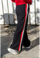 Womens Black Double Striped Wide Cut Trousers BST2215