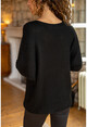 Womens Black Bat Sleeve Thessaloniki Thin Knitted Sweater GK-CCK76051