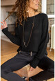 Womens Black Bat Sleeve Thessaloniki Thin Knitted Sweater GK-CCK76051