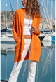 Womens Orange Double Pocket Cardigan GK-CCK74000