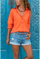 Womens Orange Linen Loose Shirt GK-CCK60014