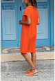 Womens Orange Polo Collar Airobin Dress GK-BST2883