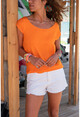 Womens Orange Cross Back T-Shirt GK-CCK58013