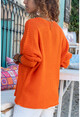 Womens Orange Bat Sleeve Thessaloniki Thin Knitted Sweater GK-CCK1114