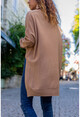 Womens Mink V Neck Back Long Loose Sweater GK-MG100