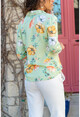 Womens Green Floral Shirt GK-BST2711