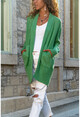 Womens Green Double Pocket Cardigan GK-CCK74000