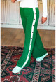 Kadın Zümrüt Yanı Şeritli Zımbalı Bol Kesim Pantolon BST2214