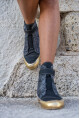 Guki35 Kadın Siyah Günlük Rahat Vegan Solution High Top Sneaker Gk-Leporis010