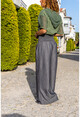 Womens Anthracite Gipel High Waist Wide Leg Pocketed Trousers Cck9050