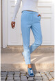 Kadın Bebe Mavi Beli Bant Şeritli Kalem Pantolon GK-ART205