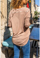 Kadın Bej Yıkamalı Tek Cep Bluz GK-CCK60015