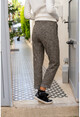 Womens Khaki Waist Elastic Waist Pocket Loose Wool Sweatpants GK-BST2989