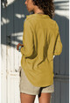 Womens Mustard Linen Textured Shirt BSTGM100