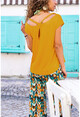 Womens Mustard Back Cross T-Shirt CCK9086