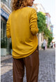 Womens Mustard V-Neck Soft Textured Sweater GK-JR408