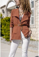 Womens Coffee Pocket Shawl Collar Jacket GK-BST2822