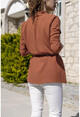 Womens Coffee Pocket Shawl Collar Jacket GK-BST2822