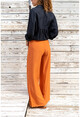 Womens Tile Linen Waist Elastic Loose Trousers Bst2933