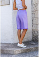 Womens Lilac Double Leg Soft Textured Pocket Shorts Bst3262