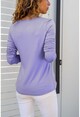 Womens Lilac Square Collar Soft Textured Blouse BST3166