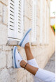 Guki35 Kadın Mavi-Beyaz Günlük Rahat Vegan Matchless Sneaker Gk-Orionis040