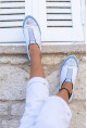 Guki35 Kadın Mavi-Beyaz Günlük Rahat Vegan Matchless Sneaker Gk-Orionis040