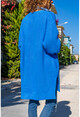 Kadın Mavi Cepli Salaş Hırka CCK4321