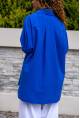 Kadın Mavi Tek Cep Gömlek 1St13