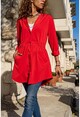 Womens Coral Waist Elastic Pocket Hooded Jacket BST3233