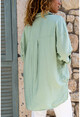 Kadın Mint Tek Cep Gizli Patlı Salaş Gömlek Ayn1915