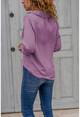 Womens Purple Hidden Pat Satin Shirt BST3211