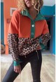 Kadın Multi Yarım Patlı Çıtçıtlı Garnili Salaş Üç İplik Sweatshirt Zm2