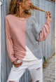 Womens Powder Color Block Sweater GK-CCKYN1002