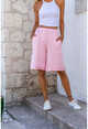Womens Powder Double Leg Soft Textured Pocket Shorts Bst3262