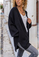 Womens Black Loose Cardigan with Pocket GK-CCK4321