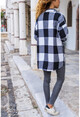 Womens Black Plaid Pockets Loose Thick Jacket Shirt GK-BST3174