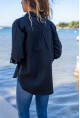 Kadın Siyah Gabardin Çift Cep Çıtçıtlı Gömlek Ceket Bst3454