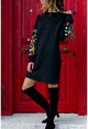 Womens Black Embroidery Detailed Dress GK-CCK6146