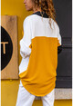 Kadın Siyah Tek Cep Color Block Salaş Gömlek BST3071