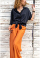 Womens Black Bat Sleeve Self Textured Loose Shirt Bst6460