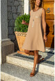 Womens Mink Pocket Straw Detailed A-Line Airobin Dress BSTKBY1