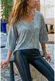 Womens Mink V Neck Loose Blouse BST30k2192