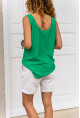Kadın Yeşil Askılı Düğmeli Keten Bluz Gk-Bst2910
