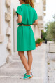 Kadın Yeşil Polo Yaka Airobin Elbise Gk-Bst2883