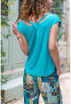 Kadın Yeşil Sırtı Çapraz T-Shirt GK-CCK9086