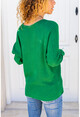 Womens Emerald Green Bat Sleeve Thessaloniki Slim Knitted Sweater GK-CCK1114