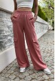 Kadın Gülkurusu Yanı Cepli Beli Lastikli Bol Paça Salaş Pantolon BST700-3600