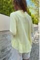 Kadın Sarı Eteği Katlı Fırfırlı Vual Bluz BST700-3571